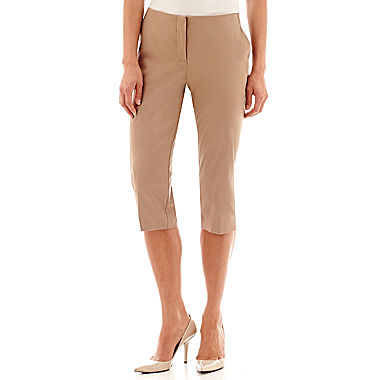 Worthington Sateen Cropped Pants - Petite