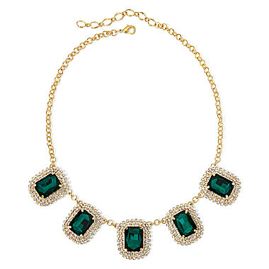 Vieste Green Stone Statement Necklace